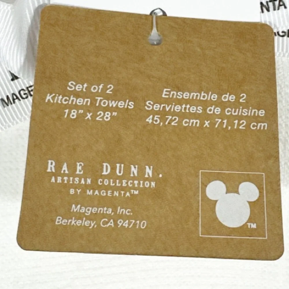 NEW Rae Dunn/Disney C’EST MAGNIFIQUE Aristocats Set of 2 Kitchen Towels